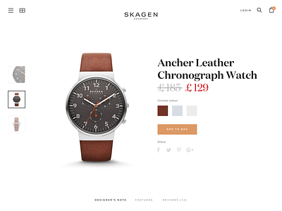 Skagen product page layout product page skagen ui watch website