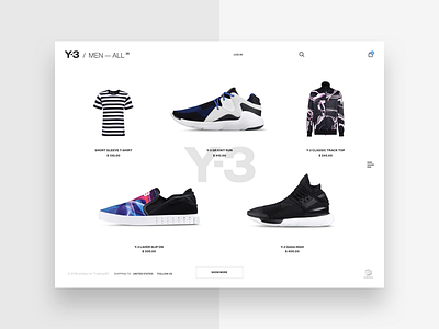 Adidas Y-3 Products page adidas fashion layout ui webshop website y 3
