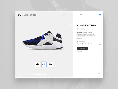 Adidas Y-3 Product landing adidas fashion layout ui webshop website y 3