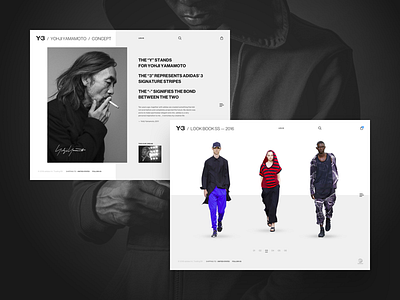 Adidas Y-3 Lookbook & Yohji adidas fashion layout ui webshop website y 3