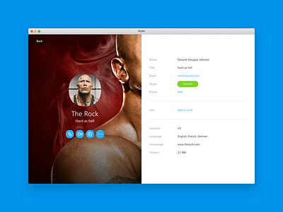 Skype for Mac Profile view