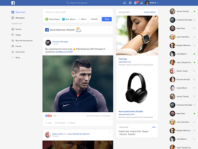 Facebook News Feed facebook interface news feed redesign ui