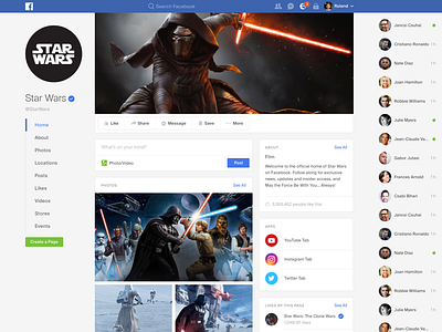 Facebook Page facebook interface page redesign ui
