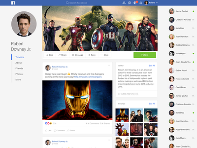 Facebook Page facebook interface page redesign ui