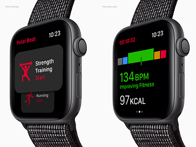 Polar Beats for Apple Watch apple apple watch application concept fitness heart rate interface layout polar redesign ui watch