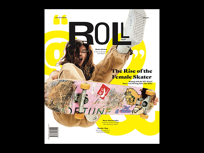 ROLL Mag Cover I editorial design magazine cover magazine design skateboarding type typography