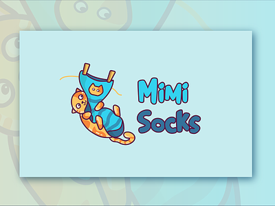 Logo for Mimi Socks cat colorful illustration illustrator cc logo logodesign