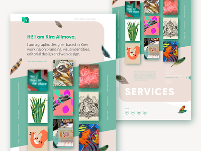 Portfolio website concept for graphic designer colorful design colorful logo green landing page logo portfolio web design website website design