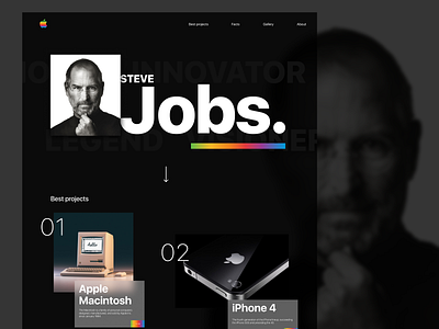 Steve Jobs landing design
