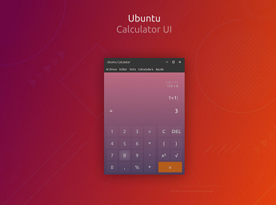 Ubuntu Calculator UI calculadora calculator dailyui gradient linux ubuntu userinterface