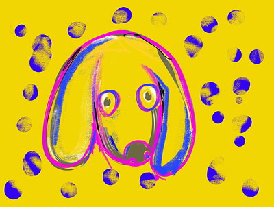 Yellow Doggone brush design dog dog art hound dog ipad ipadproart procreate procreate art texture woof yellow