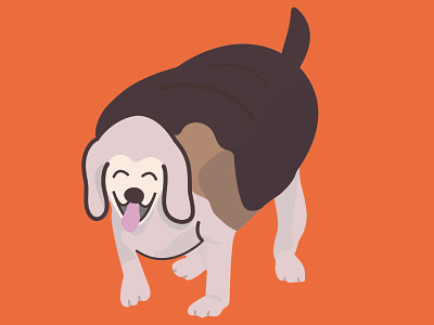 90 Pound Beagle adobe illustrator beagle chonky chubby dog chunky dog fat beagle fat dog flat hound dog illustration illustrator orange woof