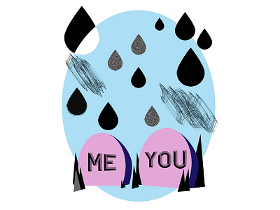 Me & You adobe illustrator flat grave gravestone illustration illustrator raindrop