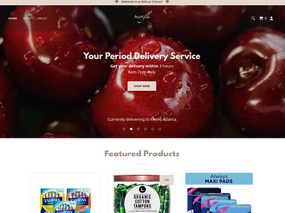 AuntFlo Landing page