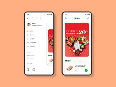 Sushi Food App UI add ae app burger burger menu clean ui concept design design app food foodapp mobile mobileapp mobileappdesign rolls sets sushi tokyo ui ux