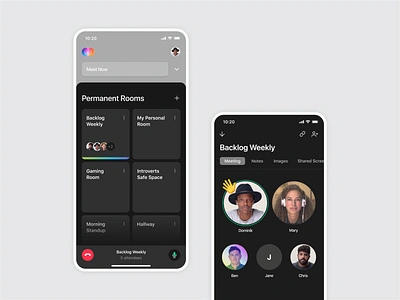 Around – Early iOS App Exploration around around app attendees dark mode dsgn exploration fun interface ios iphone lobby meet meeting mobile app rooms ui ux