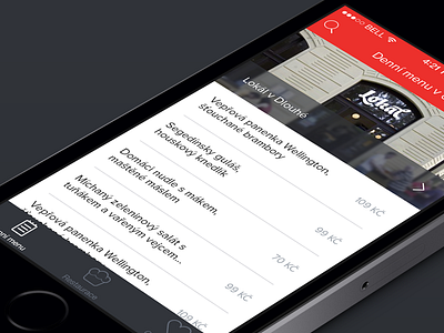 Lunchtime app blur concept czech food idea ios iphone list redesign restaurants