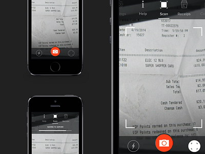 Scan app camera dark design icons ios ios 8 menu mobile photo scan user interface