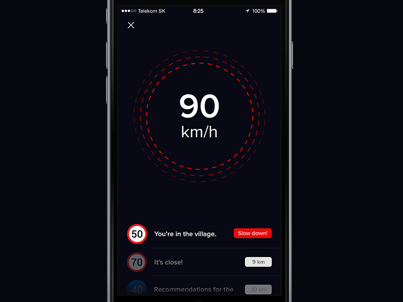 Speedmeter [GIF] animation app cars dark drivers gif ios motorbikes road speed speedmeter ui