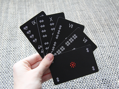 Playing Cards I. card game cicmany dark pattern photo playing cards print red slovakia symbols tradition