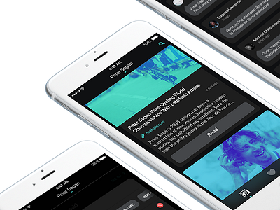 Monitoring app app articles concept dark famous person green ios iphone media twitter ui ux