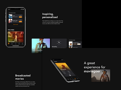 Cinema App – Case Study app behance case study cinema dark ui icons mobile movies tickets ux