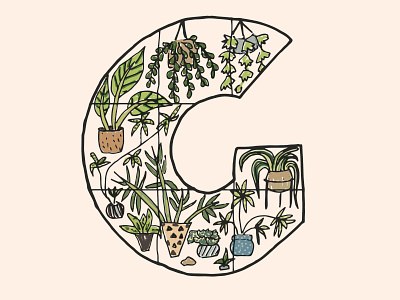 Letter G 36 days of type art drawing graphic design greenhouse icon illustration jungle letter design letter g lettering logo design logotype plants type typography