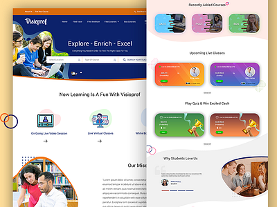 Visioprof Online learning website illustration ui webdesign