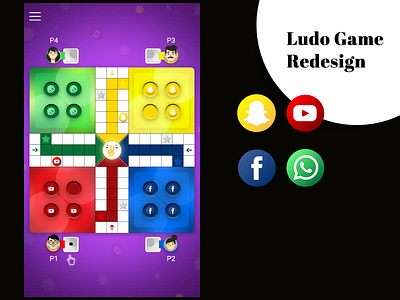 Redesign the Game Screen of Ludo app design icon poster design typography ui ux vector