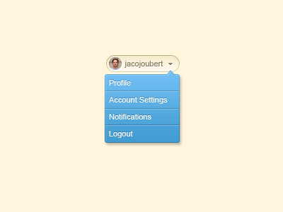 Dropdown Menu account interface navigation ui