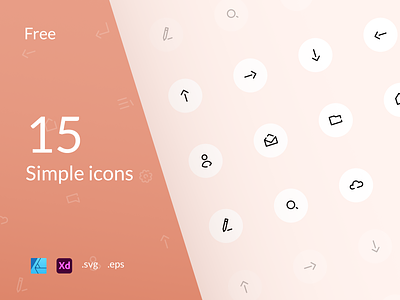 15 simple icons art clean color creative design digital flat free freebie fun graphic design icon icons lines minimal red simple ui vector web