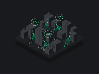 Natix Crowd Density 3d art building city clean color creative design drawing flat geometric graphic green icons illustration isometric lines minimal vector web