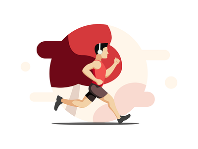 Running man illustration 2d art character color creative design digital drawing dribbble flat illustration minimal nature shapes simple summer theme ui vector