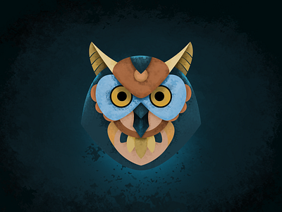 Owl illustration 2d abstract animal art blue color colors creative dark design drawing dribbble fun graphic illustration nature simple theme vector