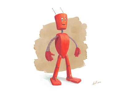 Red robot character characterdesign characters concept art future illustration photoshop red robot