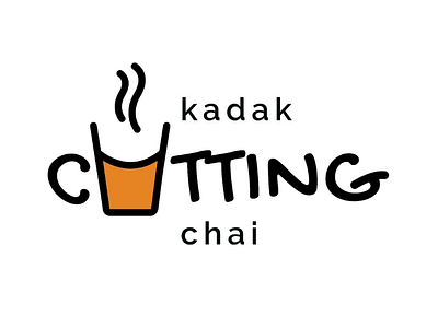 Logo design for Kadak Cutting Chai branding branding inspiration chai logos creative creative logos freelance logo designer logo design logo for tea logo inspiration typography logos