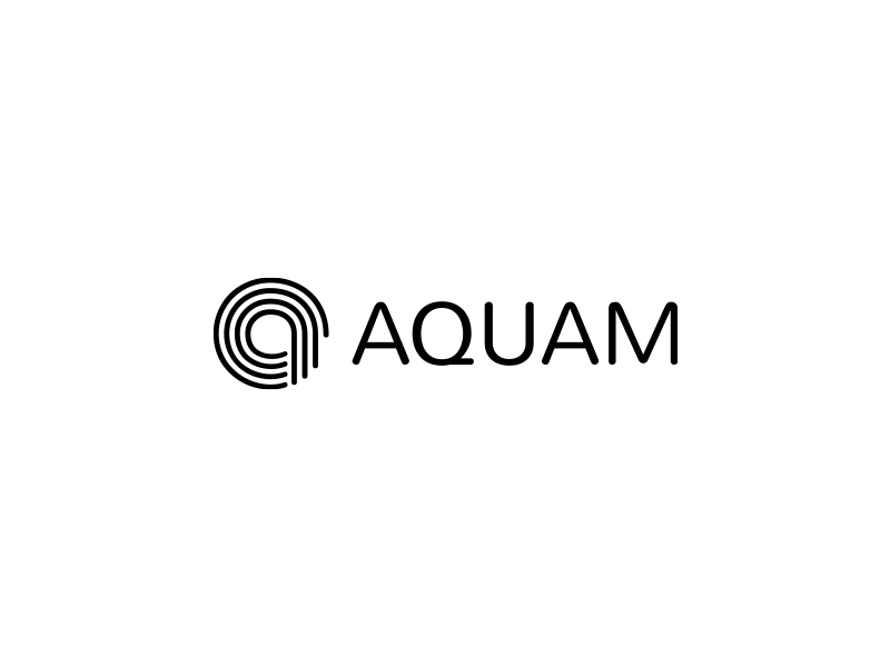 Aquam logo concept clean corporate graphic design industrial logo monogram science signature startup tech water