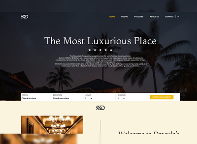 hotelfront minimal typography ui ux web
