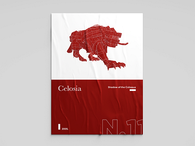 Shadow of the Colossus Poster - Celosia 3d object colossus mockup photoshop playstation poster poster mockup shadow shadow of the colossus sotc stl tribute videogames wireframe design