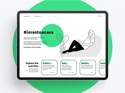 Covid19 - Activity web app adobe xd adobexd coronavirus covid19 emergency homeactivities iorestoacasa ipad ipadpro quarantine stayhome webapp webapp design xd design