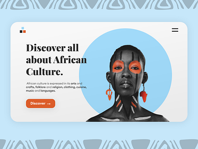 African Culture - Landing Page africa african culture african woman cuisine culture discovering facepaint fashion landing landing page landing page design religion tradition ui uidesign user interface userinterface website woman