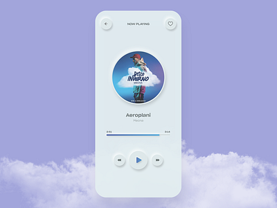 ☁️ Neumorphic music player UI cloudy graphic design music app music player app music player ui neumorphic neumorphism skeuomorph skeuomorph app skeuomorphic user inteface xd design