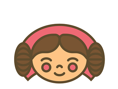 Princes Leia blush buns cute hair headshot illustration illustrator pink princes princes leia smiling star wars starwars