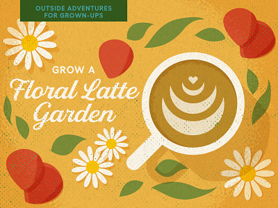 Outdoor Adventures: Floral Latte Garden adobe cute floral garden gardening geometric illustration illustrator latte rose scotts texture