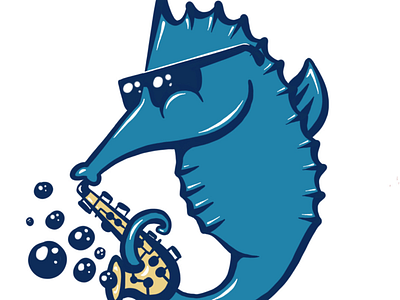 Seahorse playing the sax