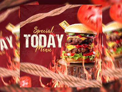 Today's special Burger Flyer menu for advertising ads advertising branding brochure design feed flyer graphic design restaurant social media