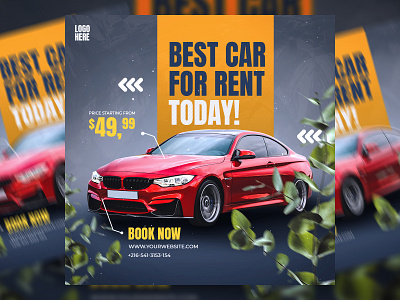 Rent car flyer for advertising