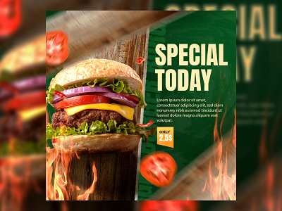 Burger Flyer for advertising ads branding brochure burger design feed flyer food graphic design restourant