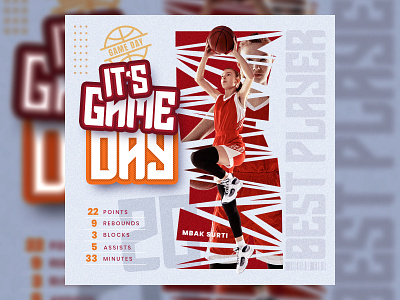 Basketball girl player social media post ads basketball branding brochure design feed flyer graphic design nba sport