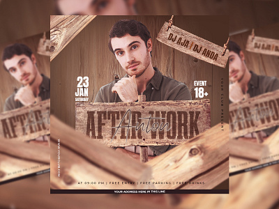 After Work Party Flayer Template disco flyer dj event flyer event party flyer music flyer party poster social media post template